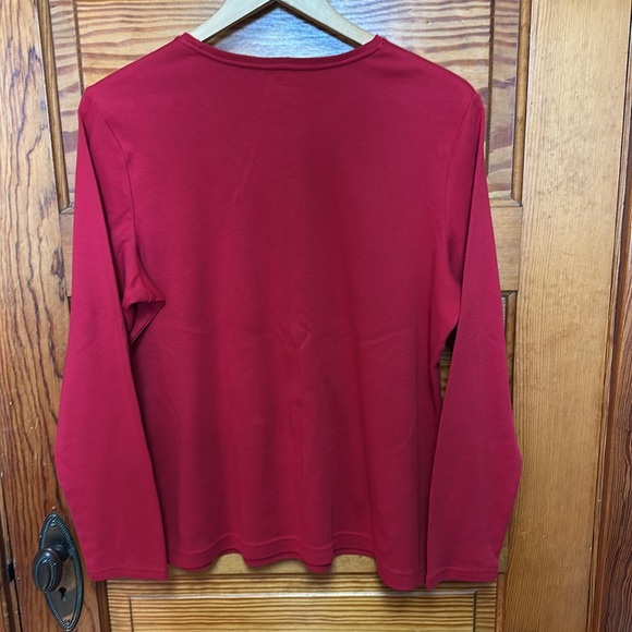 Croft and Barrow Red classic Long sleeve Tee XL - Picture 5 of 5